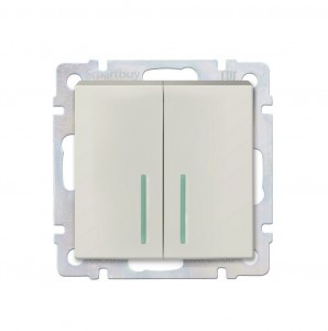 Smartbuy Нептун мех. выкл. СУ проходной 2-клавишный с индикатором 10А бежевый  (SBE-05i-10-SW22-1)