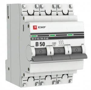 EKF PROxima автоматический выкл. ВА47-63 3P 50А 4,5kA х-ка B mcb4763-3-50B-pro
