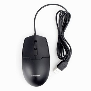 Мышь проводная Gembird MOP-425, USB, черный, 2кн.+колесо-кнопка, 1000 DPI, кабель 1.8м, кор., подвес