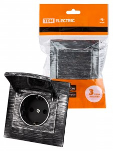 TDM Лама роз. СУ 1 мест. 16А (земля, шторки) IP44 с крышкой старинное серебро SQ1815-0655