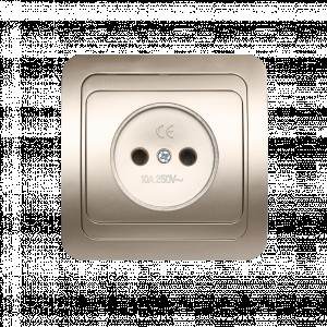 Smartbuy Марс роз. СУ 1-местная без заземления 10А шампань  (SBE-02c-10-S1-N-c)