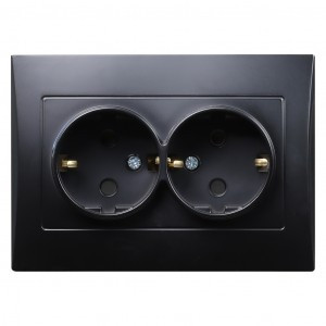 Smartbuy Вега роз. СУ двойная (земля) 16A черная (SBE-08b-16-S2-Z)