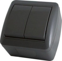 TDM Селигер выкл. ОУ 2 кл. IP44 10А графит (10!) SQ1818-0302