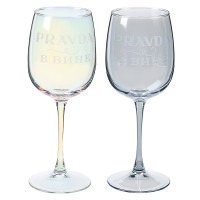 Бокал для вина подарочный, 420 мл, стекло, 22 см, 4 дизайна