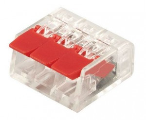 STEKKER клемма СМК с рычагом компакт. LD221-413, 3х(0,2-4мм2) 32A (уп.5шт, цена за уп) 32418