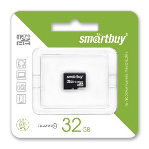 Флеш-карта (памяти) MicroSDHC 32Gb class10 SmartBuy без адаптера