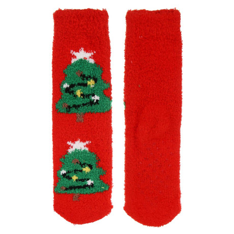 GALANTE Носки-антизаносы новогодние высокие, р.23-25, 100% полиэстер, разноцветные