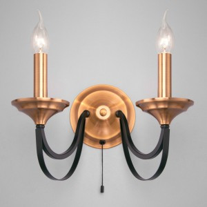 EUROSVET Бра 2x60W 340х300 металл чёрный Lazzaro 60098/2