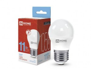 ASD/InHome лампа св/д VC шар P45 E27 11W(1050lm) 6500K 6K 80x45 (без пульсации) 4943