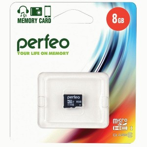 Флэш-карта (памяти) MicroSDHC 8Gb class10 Perfeo без адаптера PF8GMCSH10