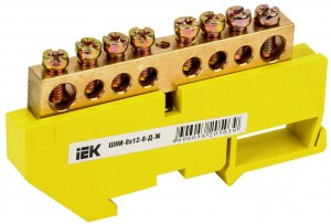 IEK шина PE "земля" на DIN-изол ШНИ-8х12-8-Д-Ж