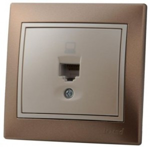 Lezard Мира роз. компьют. СУ 1 мест.корич. металлик с перламутр.встав. (RJ45) (корп.PC) 701-3130-139