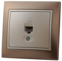 Lezard Мира роз. компьют. СУ 1 мест.корич. металлик с перламутр.встав. (RJ45) (корп.PC) 701-3130-139