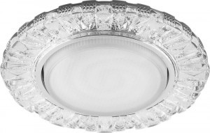 Feron св-к встр. GX53 CD4023 круг подсветка св/д 4K прозрач хром 130(100)x30 29476