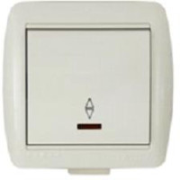 Lezard Ната выкл. ОУ 1 кл. 10А (проходн., инд.) крем. (корпус PC) 710-0300-114