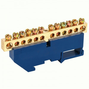 REXANT Шина N "Ноль" (нул.) на DIN-рейку 8х12мм 12 отв. 160A, инд.шк 11-2349