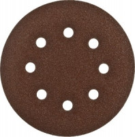 Круг шлиф. из абразивной бумаги, ЗУБР Стандарт 35350-150-080, велкро основа, 8отв., Р80, 150мм, 5шт