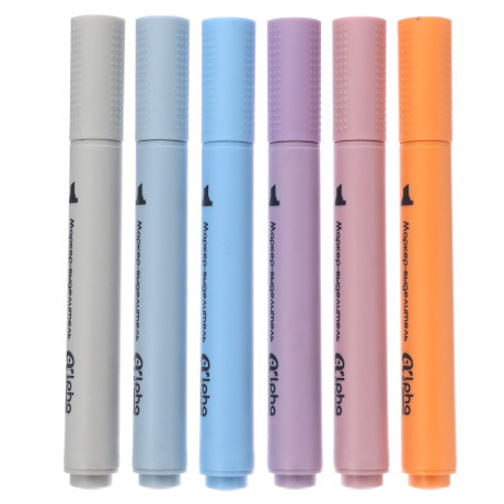 Маркер-выделитель оформительский "Альфа", 3-гранный корпус, фигурный скош. након. 3мм, 6 цветов