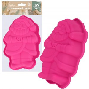 Форма для выпечки Новогодний гном 18,5*11,5*4см (кратность 3!!!) силикон VL2-363 Мультидом