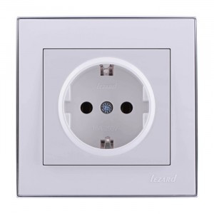 Lezard RAIN роз. СУ 1 мест. бел. с бок. вст. хром, земля, керамика (корпус PC) 703-0225-122