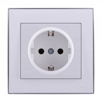 Lezard RAIN роз. СУ 1 мест. бел. с бок. вст. хром, земля, керамика (корпус PC) 703-0225-122