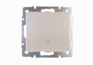 Lezard RAIN мех. кнопки звонка СУ 1 кл. жемчужно-бел. перламутр (корпус PC) 703-3088-103