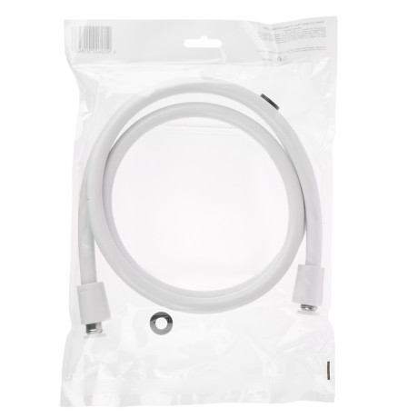 Шланг для душа, 150см, 1/2"(Имп)-1/2"(Имп), ПВХ, пластик, белый