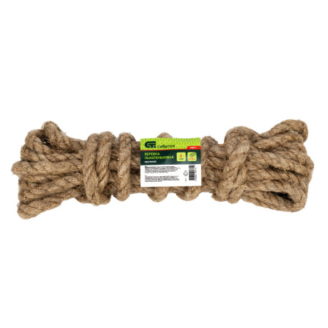 Веревка льнопеньковая, D 10 мм, L 6 м, крученая Сибртех