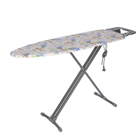 VETTA Доска гладильная 122х40х90см, металл, подставка под утюг с термоустойчивыми вст, удл.1,6м Н10