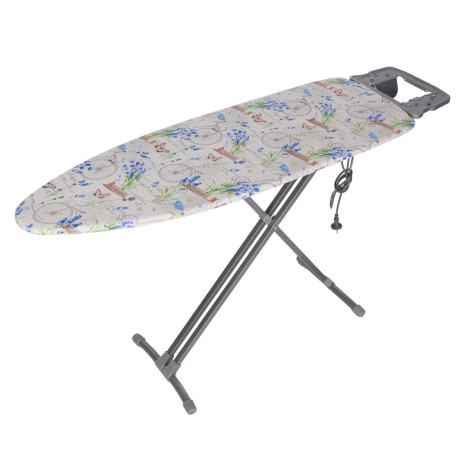 VETTA Доска гладильная 122х40х90см, металл, подставка под утюг с термоустойчивыми вст, удл.1,6м Н10