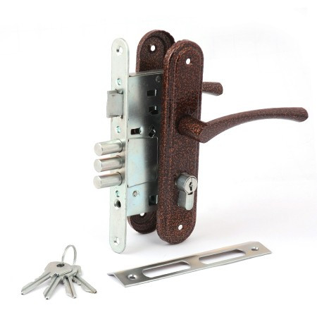 Замок врез ЗВ4.2.01 Омега (медь) с ручками \15