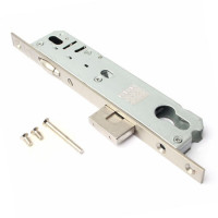 Замок врез 7000-25-R-NI Apecs с ролик. защелкой д/ПВХ профиля (бэксет 25мм, Б/цил.)  \30