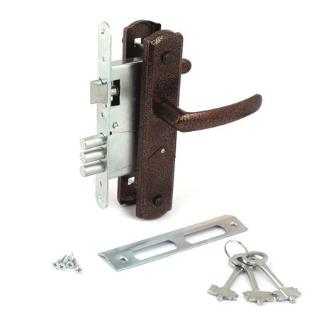 Замок врез ЗВ9-4-1-4 Avers с ручками (медь) сувальдный Россия  \10