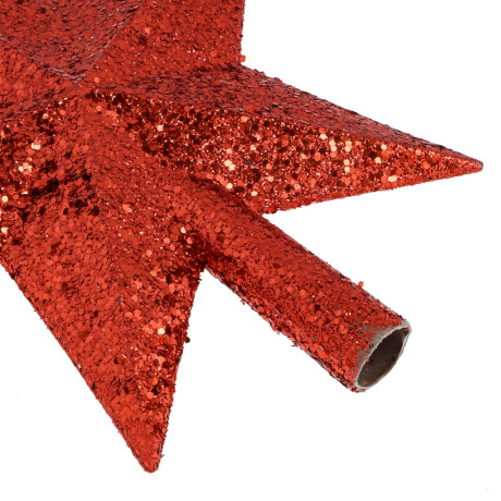 СНОУ БУМ Наконечник на елку “Звезда” 13.5x14.5 см, глиттер, красный, пластик