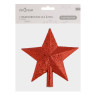 СНОУ БУМ Наконечник на елку “Звезда” 13.5x14.5 см, глиттер, красный, пластик
