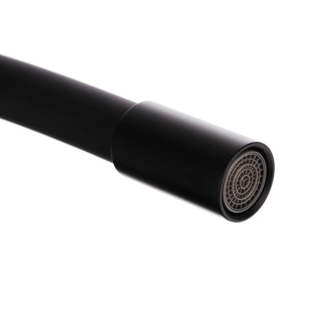 RAIN Смеситель для кухни Алмаз, высокий излив, картридж 35мм, гайка, латунь, черный