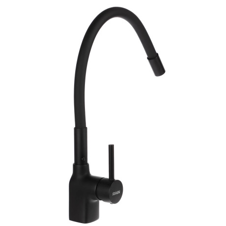 RAIN Смеситель для кухни Алмаз, высокий излив, картридж 35мм, гайка, латунь, черный