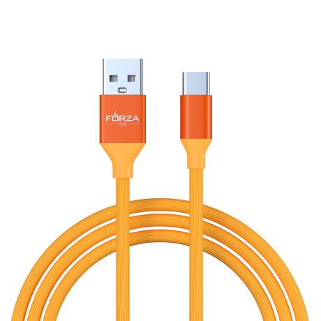 FORZA Кабель для зарядки Лето Type-C, 1м, 2А, прорезиненный, 4 цвета, пакет