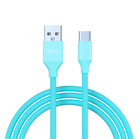 FORZA Кабель для зарядки Лето Type-C, 1м, 2А, прорезиненный, 4 цвета, пакет