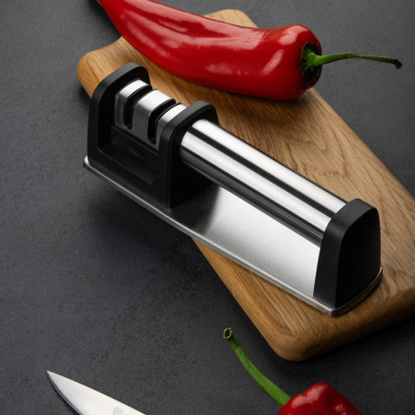 SATOSHI Ножеточка универ. для черновой и финальной заточки, 20,5х6х6,5см, нерж.сталь, полипропилен