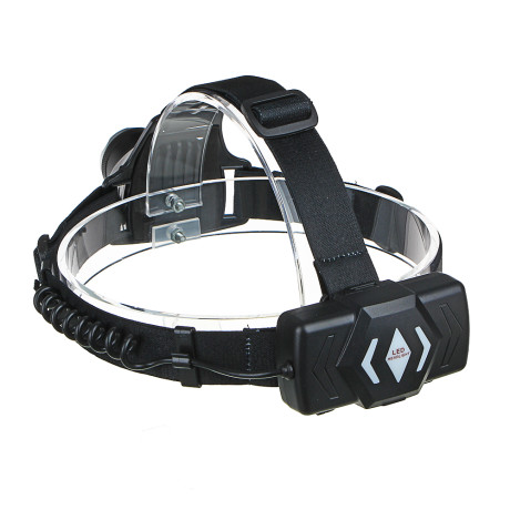 ЕРМАК Фонарь налобный, 1 T6 LED, с фокусировкой, 2*1200мАч, 4 режима, пластик, 70х75х50 мм