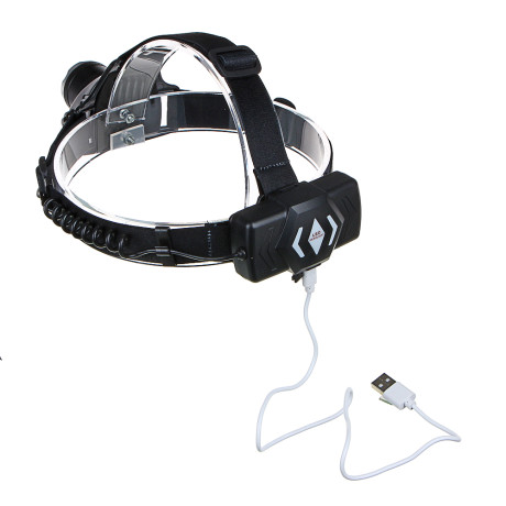 ЕРМАК Фонарь налобный, 1 T6 LED, с фокусировкой, 2*1200мАч, 4 режима, пластик, 70х75х50 мм