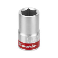 Головка торцевая, 14 мм, шестигранная, CrV, под квадрат 1/2, хромированная Matrix