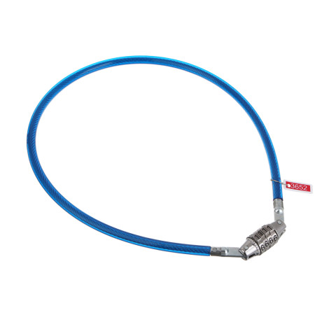 Замок велосипедный тм BY SPORT, противоугонный, тросовый, кодовый, 650х8мм, металл, ПВХ, 3 цвета