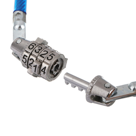 Замок велосипедный тм BY SPORT, противоугонный, тросовый, кодовый, 650х8мм, металл, ПВХ, 3 цвета