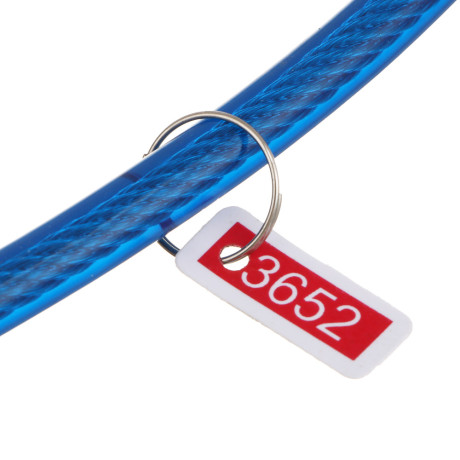 Замок велосипедный тм BY SPORT, противоугонный, тросовый, кодовый, 650х8мм, металл, ПВХ, 3 цвета