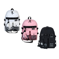 Рюкзак подростковый 44x31,5x14см, 1 отд., 5 карм., декор сеткой и тесьмой, поясная сумка, ПЭ, 3 цв.