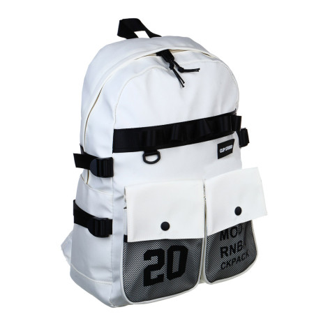 Рюкзак подростковый 44x31,5x14см, 1 отд., 5 карм., декор сеткой и тесьмой, поясная сумка, ПЭ, 3 цв.