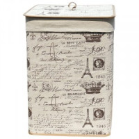 Корзина для белья складная 35*35*50см, бамбук светлый/лен BLB-08-S/312134, Рыжий Кот