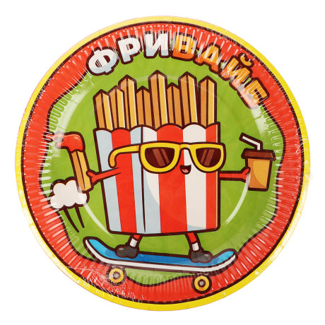 Набор бумажных тарелок Ожившая еда, 6 шт d=230 мм